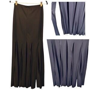 Cartise Vintage Maxi Fringe‎ Skirt Black Small
